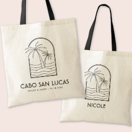 Gepersonaliseerde Cabo bruiloft Welkom Canvas tas