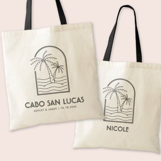 Gepersonaliseerde Cabo bruiloft Welkom Canvas tas