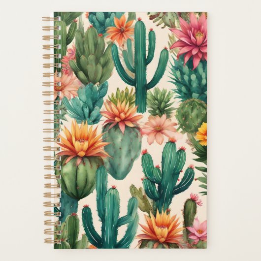 Gepersonaliseerde Cactus Art Print Planner (Voorkant)