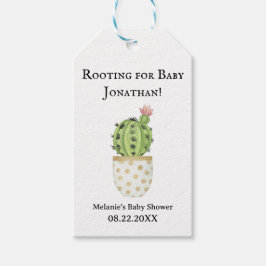 Gepersonaliseerde Cactus Baby shower "Rooting voor Cadeaulabel