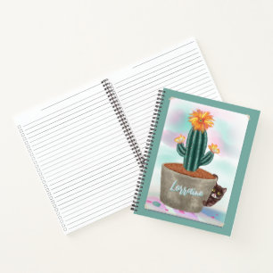 Gepersonaliseerde Cactus Zaterdag lijst Spiral Not Notitieboek