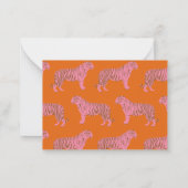 Gepersonaliseerde cadeau-envelop Roze Oranje Tijge Notitiekaartje (Achterkant)