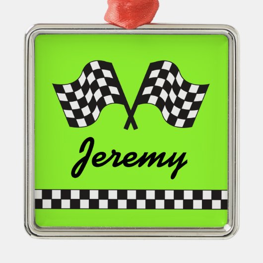 Gepersonaliseerde cadeau voor raceweerstand metalen ornament (Voorkant)