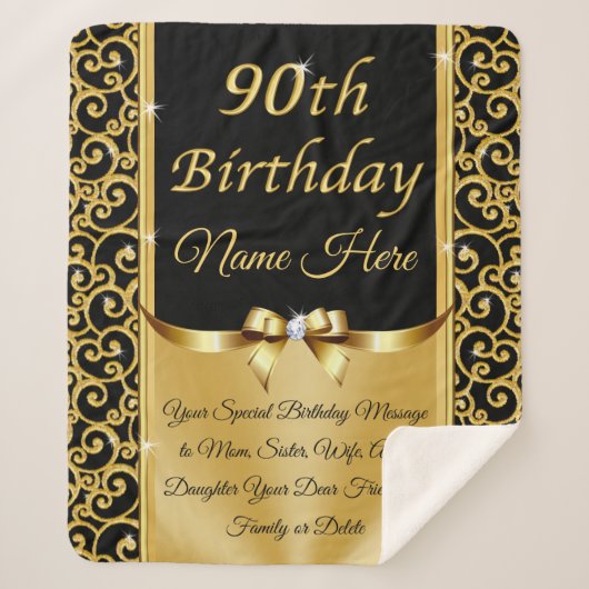 Gepersonaliseerde, cadeauideeën voor 90-jarige vro sherpa deken (Voorkant)