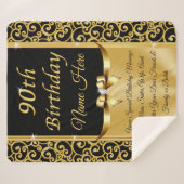 Gepersonaliseerde, cadeauideeën voor 90-jarige vro sherpa deken (Voorkant (horizontaal))