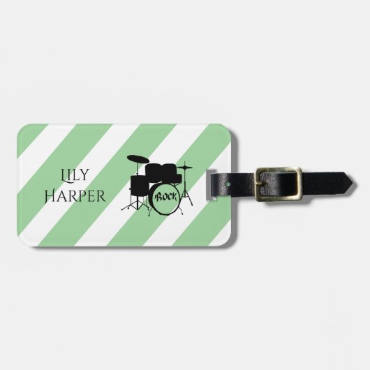 Gepersonaliseerde cadeaus voor gitarist, muzikant bagagelabel (Voorkant horizontaal)