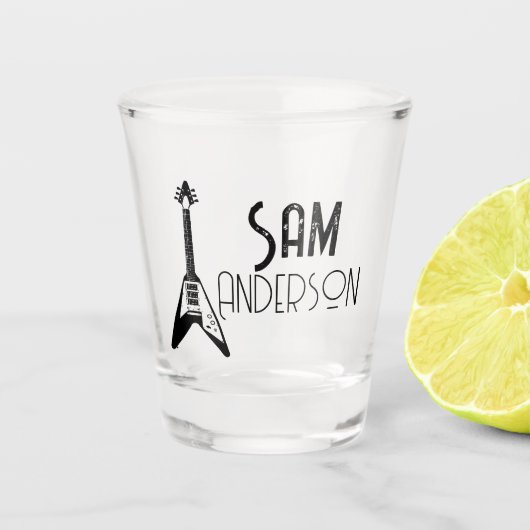 Gepersonaliseerde  cadeaus voor gitarist, muzikant shot glas (Voorkant)