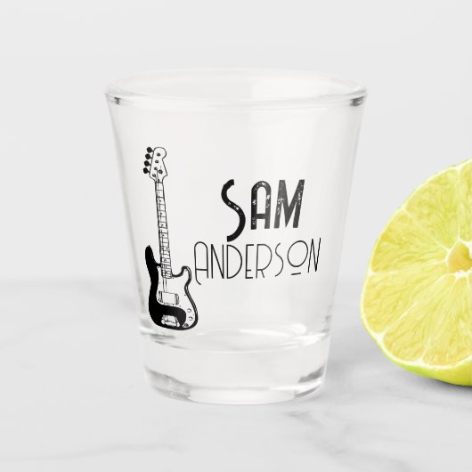 Gepersonaliseerde cadeaus voor gitarist, muzikant shot glas (Voorkant)