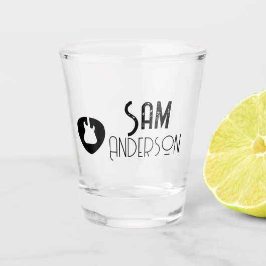 Gepersonaliseerde cadeaus voor gitarist, muzikant shot glas (Voorkant)