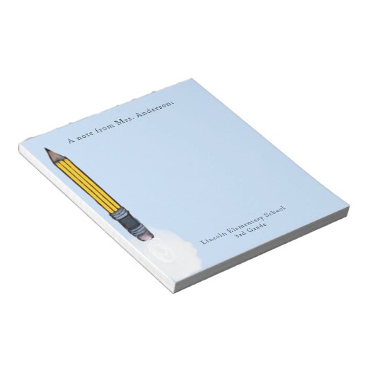 Gepersonaliseerde cadeaus voor leraren notitieblok (Schuin)