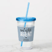 Gepersonaliseerde cadeaus voor makelaarsmedewerker acryl drinkbeker (Achterkant)