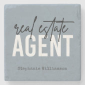 Gepersonaliseerde cadeaus voor makelaarsmedewerker stenen onderzetter (Voorkant)