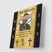 Gepersonaliseerde cadeaus voor pastor en Jubileum  Vierkante Klok (Hoek)
