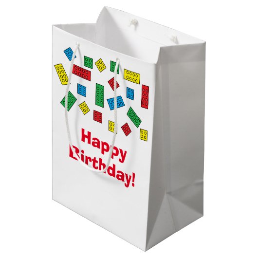 Gepersonaliseerde cadeautas voor bouwblokken (Voorkant Gekanteld)