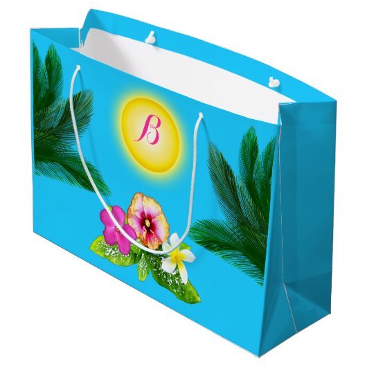Gepersonaliseerde cadeautassen voor vogels Hawaiia Groot Cadeauzakje (Achterkant Gekanteld)