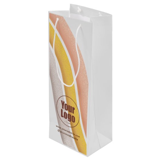 Gepersonaliseerde cadeautassen voor wijn met bedri wijn cadeautas (Achterkant Gekanteld)