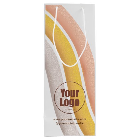 Gepersonaliseerde cadeautassen voor wijn met bedri wijn cadeautas (Achterkant)