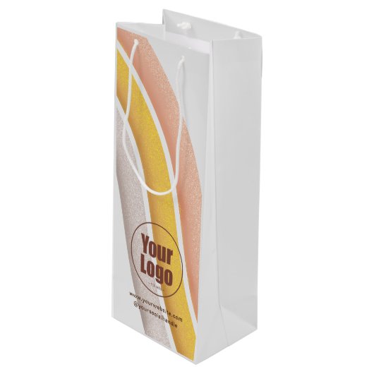 Gepersonaliseerde cadeautassen voor wijn met bedri wijn cadeautas (Voorkant Gekanteld)