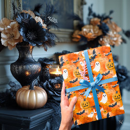 Gepersonaliseerde cadeauverpakking met Halloween-t Cadeaupapier