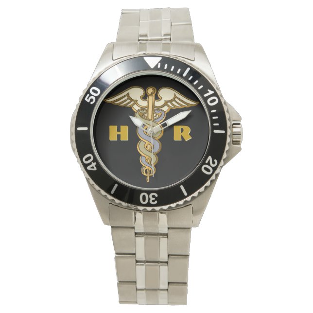 Gepersonaliseerde Caduceus (v1) Horloge (Voorkant)