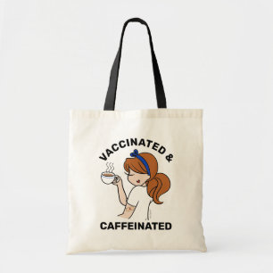 Gepersonaliseerde cafeïne en gevaccineerd tote bag