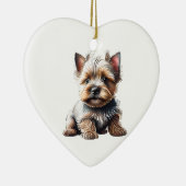 Gepersonaliseerde Cairn Terrier Puppy Keramisch Ornament (Rechts)