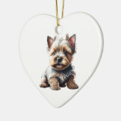Gepersonaliseerde Cairn Terrier Puppy Keramisch Ornament (Links)