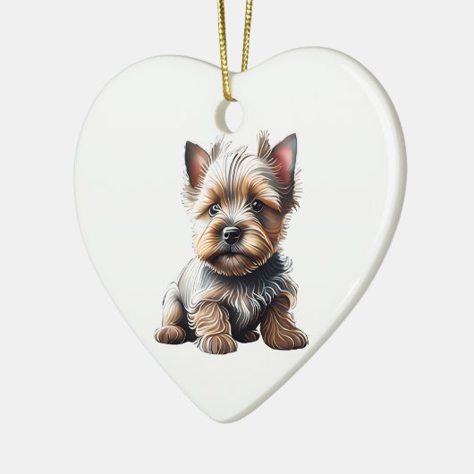 Gepersonaliseerde Cairn Terrier Puppy Keramisch Ornament (Links)