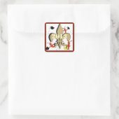 Gepersonaliseerde Cajun Crawfish afstuderen Vierkante Sticker (Tas)