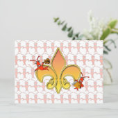 Gepersonaliseerde Cajun Crawfish Fleur de Lis Invi Kaart (Staand voorkant)