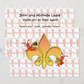 Gepersonaliseerde Cajun Crawfish Fleur de Lis Invi Kaart (Voorkant / Achterkant)