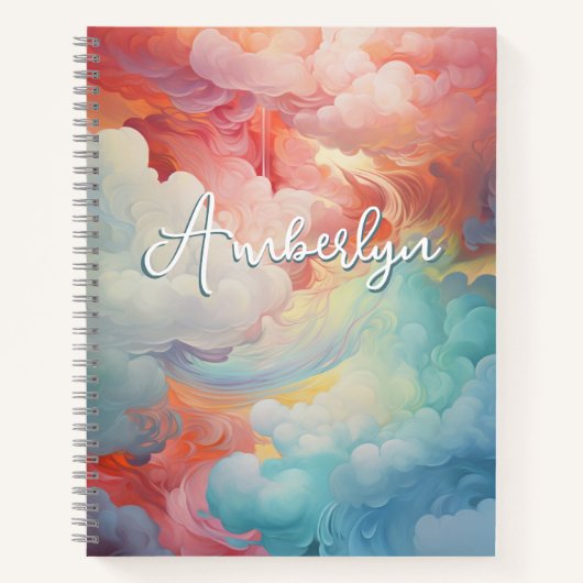 Gepersonaliseerde caleidoscoop van wolken notitieboek (Voorkant)