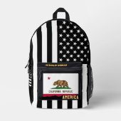Gepersonaliseerde California Flag tas, Amerikaanse Bedrukte Rugzak (Voorkant)