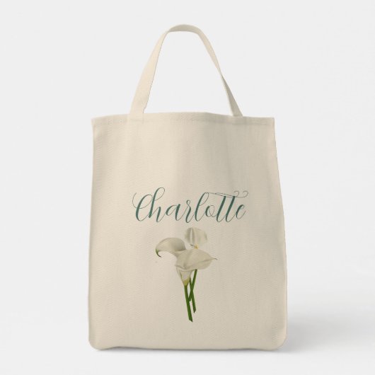 Gepersonaliseerde Calla Lily Tote Bag (Achterkant)