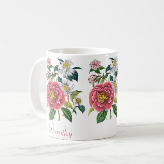 Gepersonaliseerde Camellias Koffiemok (Voorkant links)
