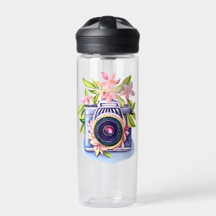 Gepersonaliseerde  Camera Bloemen Waterfles