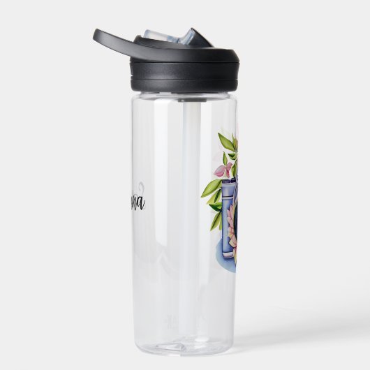 Gepersonaliseerde  Camera Bloemen Waterfles (Rechts)