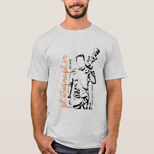 Gepersonaliseerde Camera Lens Fotografie T-shirt (Voorkant)