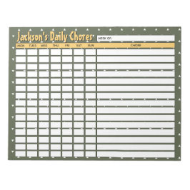 Gepersonaliseerde Camou Green dagelijkse klusjes g Notitieblok