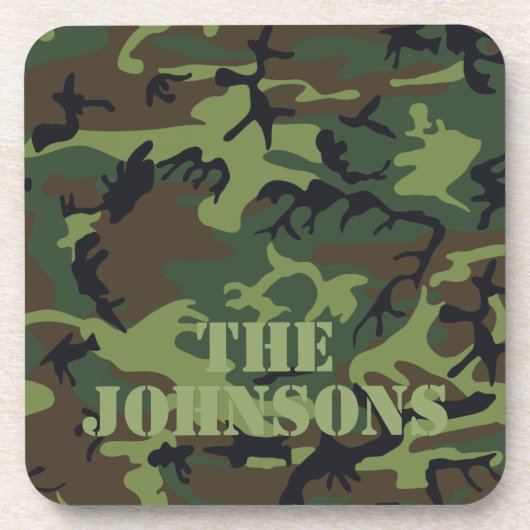 Gepersonaliseerde camouflage bier onderzetter (Voorkant)