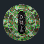 Gepersonaliseerde Camouflage Dartbord<br><div class="desc">Hier is een leuke manier om je persoonlijke stijl uit te drukken. Design heeft een moderne camouflage look. U kunt het bord aanpassen met uw gewenste monogram,  letters of cijfers. Gebruik de sjabloon om je eigen gepersonaliseerde dartbord te creëer.</div>