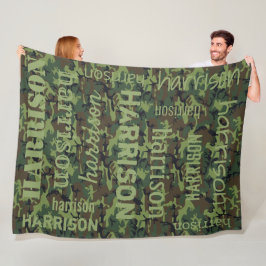 Gepersonaliseerde camouflage fleece deken