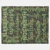 Gepersonaliseerde camouflage fleece deken (Voorkant (Horizontaal))