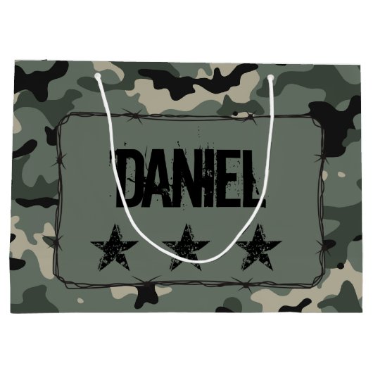 Gepersonaliseerde Camouflage Groot Cadeauzakje (Achterkant)