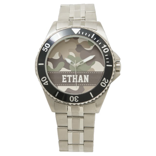 Gepersonaliseerde Camouflage Horloge (Voorkant)