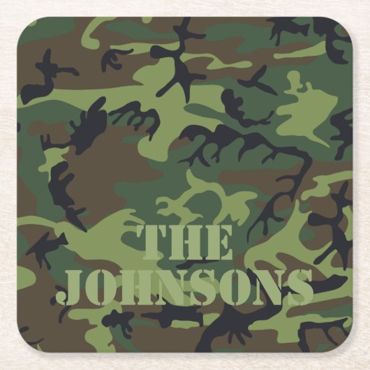 Gepersonaliseerde camouflage kartonnen onderzetters (Voorkant)