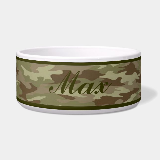Gepersonaliseerde Camouflage Pet Bowl Voerbakje (Voorkant)