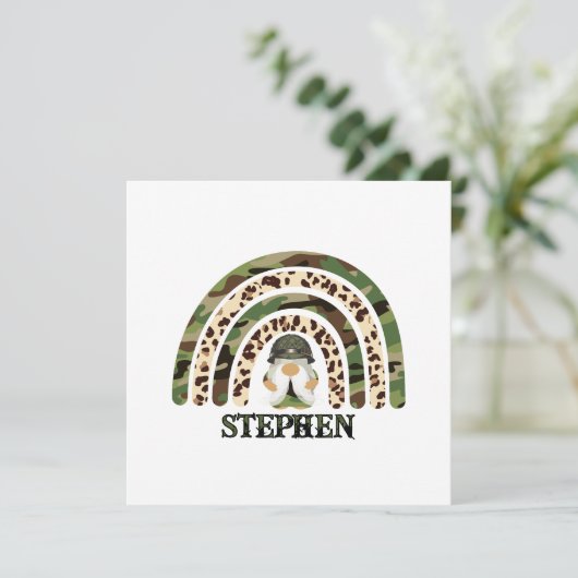 Gepersonaliseerde Camouflage Rainbow Design (Staand voorkant)