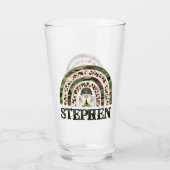 Gepersonaliseerde Camouflage Rainbow Design Glas (Achterkant)