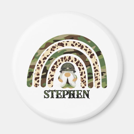 Gepersonaliseerde Camouflage Rainbow Design Magneet (Voorkant)